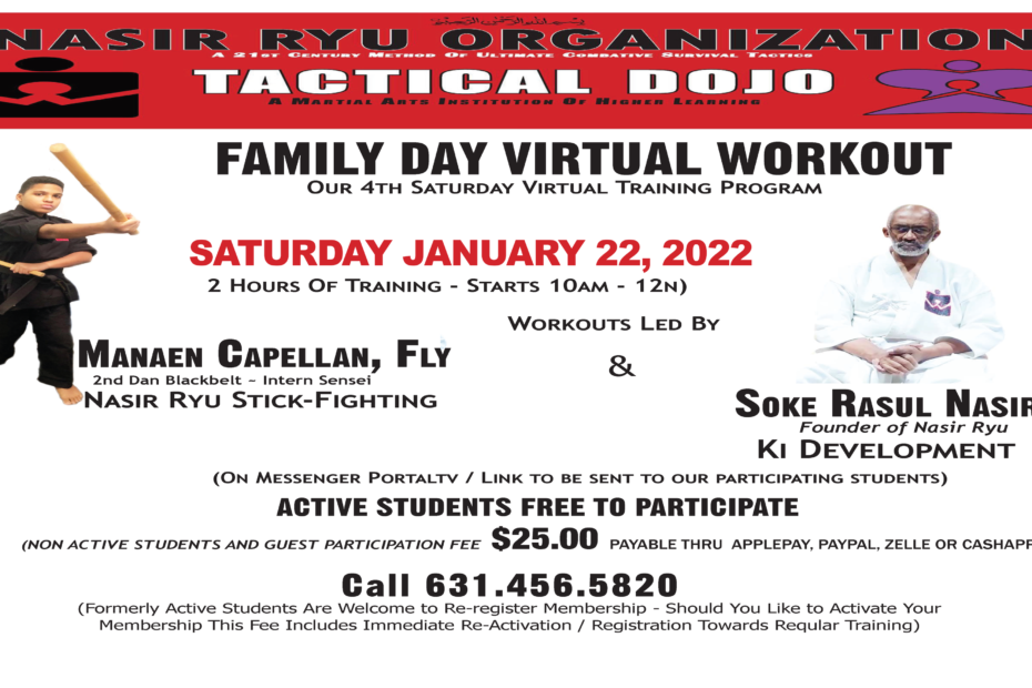 Nasir Ryu Virtual Family Day Workout January 2022